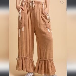 BVP22 The Tamara Tan Ruffle Hem Pants